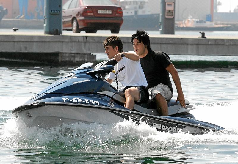 Pablo Hernandez rides on personal watercraft