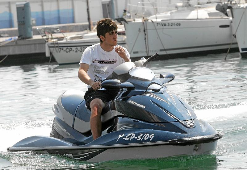 Pablo Hernandez rides on personal watercraft
